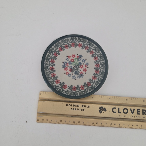 Polish Pottery Teapot, Heart Trinket Box And Small Plate - Picture 8 of 9